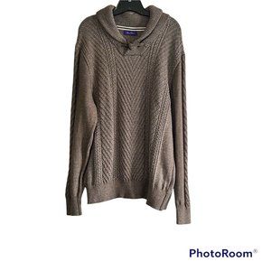 Allan Flusser Brown Shawl Collar Sweater XXL